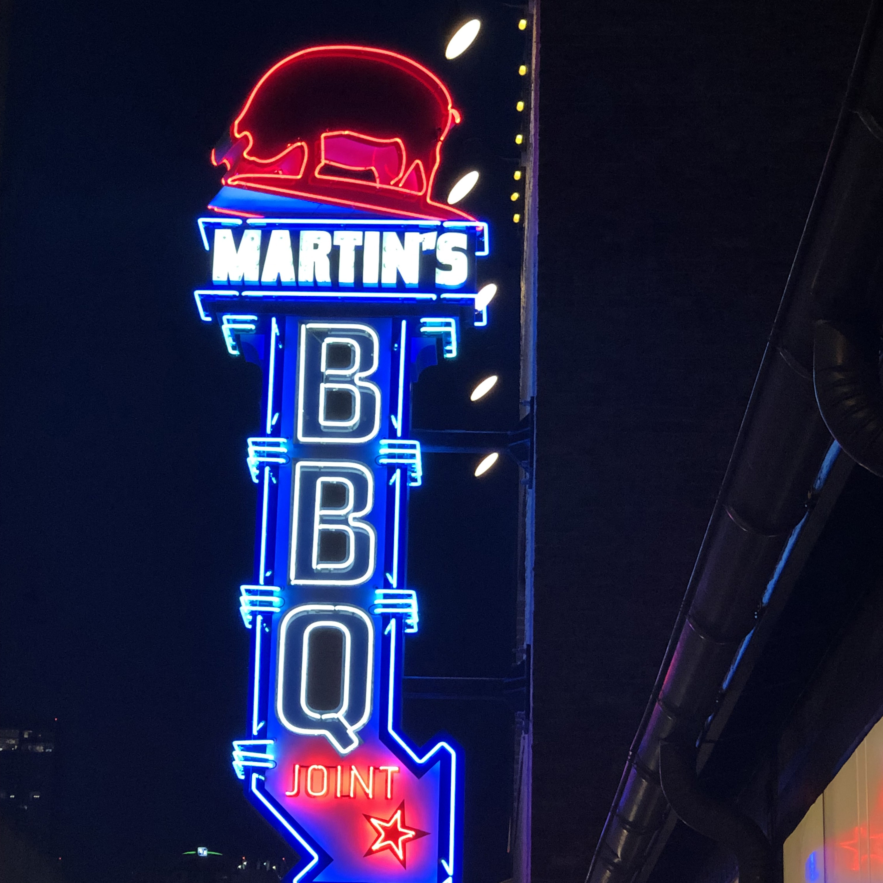 The sign outside Martin's Bar-B-Que