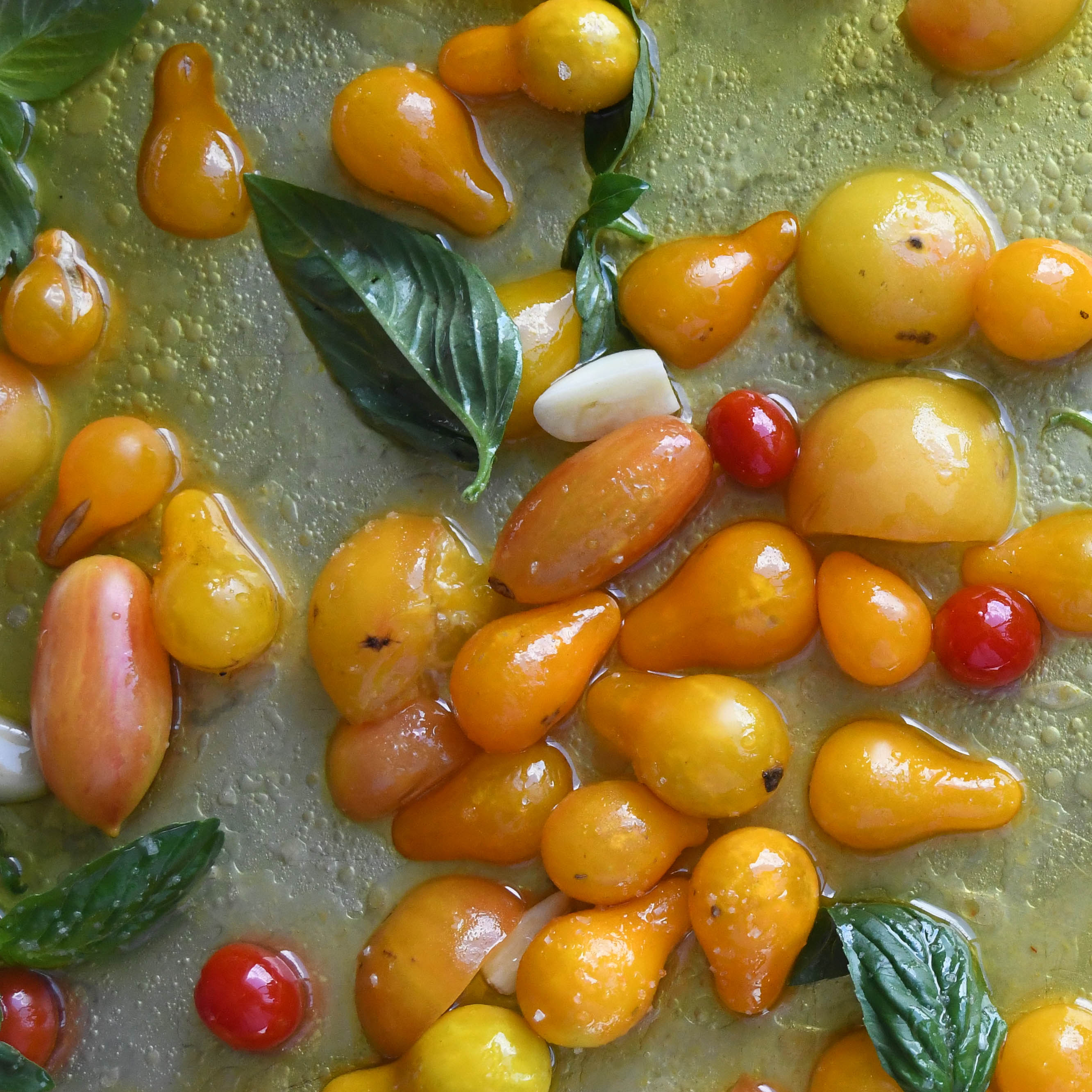 Tomato Confit + Homemade Garlicky Bread